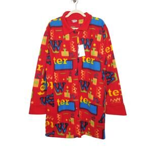 NWT Fleece Winter Color Pencil Buttons Art Teacher Sleep 90s Sweater Sweatshirt